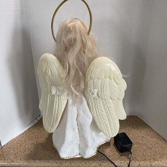 Vtg Angel Animated with Movable Arms Wings and Head Illuminated Posable Arms 24" - Picture 2 of 13